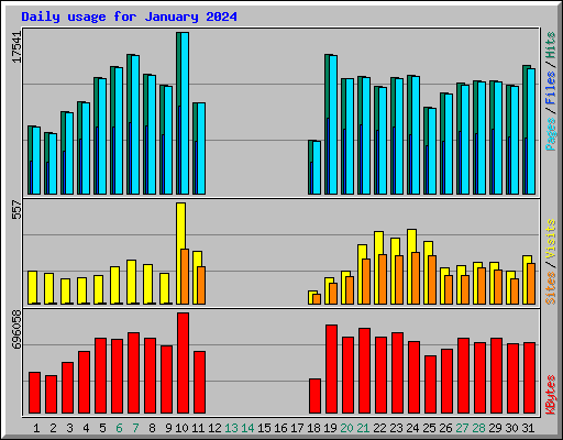Daily usage for January 2024