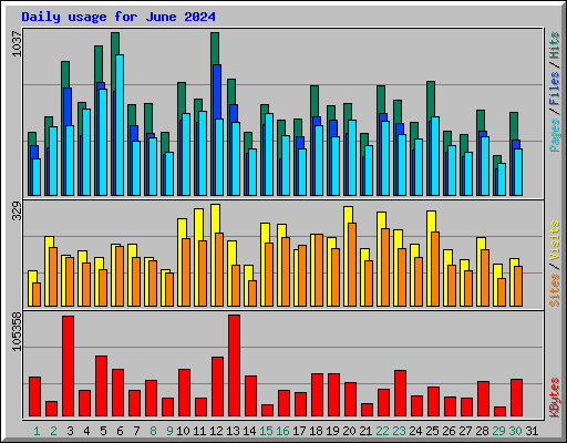Daily usage for June 2024