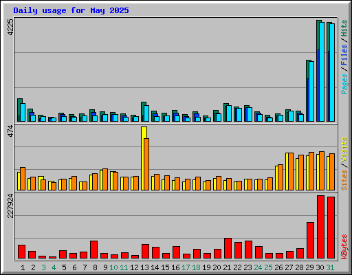 Daily usage for May 2025