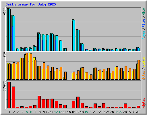 Daily usage for July 2025