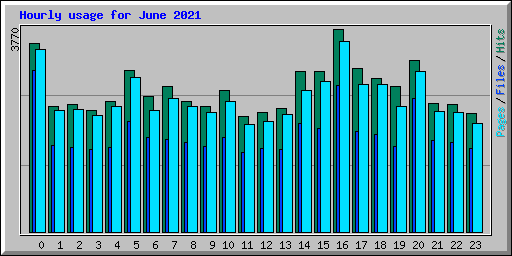 Hourly usage for June 2021