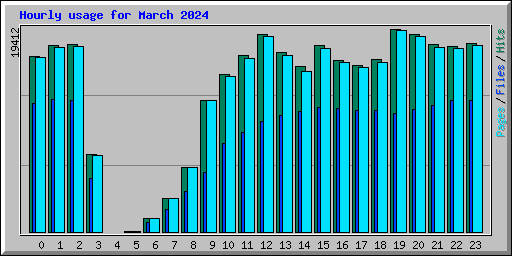 Hourly usage for March 2024